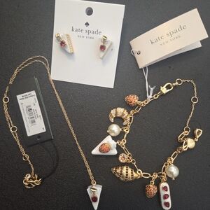 Kate Spade Gold and Red Earrings